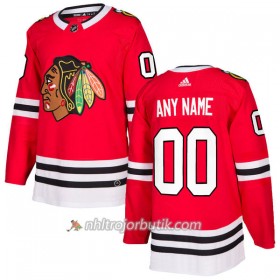 Män Ishockey Chicago Blackhawks Tröja med eget tryck Adidas 2017-2018 Röd Authentic